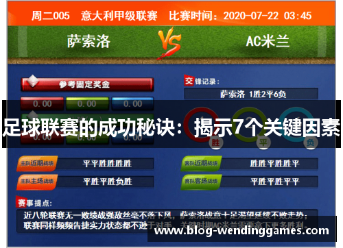 足球联赛的成功秘诀：揭示7个关键因素